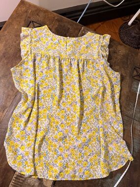 LOFT Girls Yellow Floral Ruffle Dress